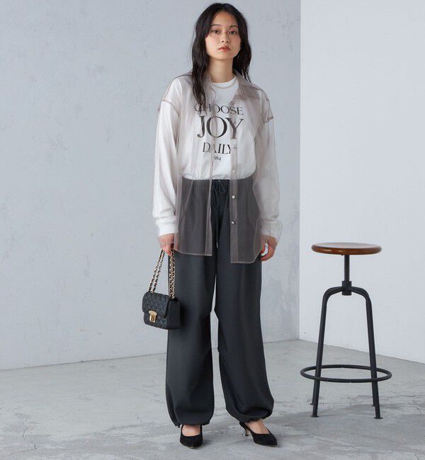 SHIPS for women「〈手洗い可能〉メランジ ツイル ギャザー カーゴパンツ ◇」|カーゴ|