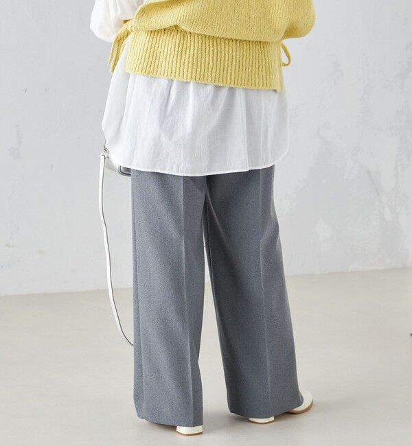 SHIPS for women「〈手洗い可能〉ウールライク ウエスト タック パンツ」|その他|
