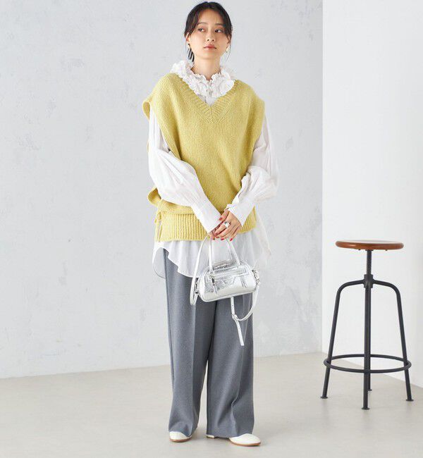 SHIPS for women「〈手洗い可能〉ウールライク ウエスト タック パンツ」|その他|