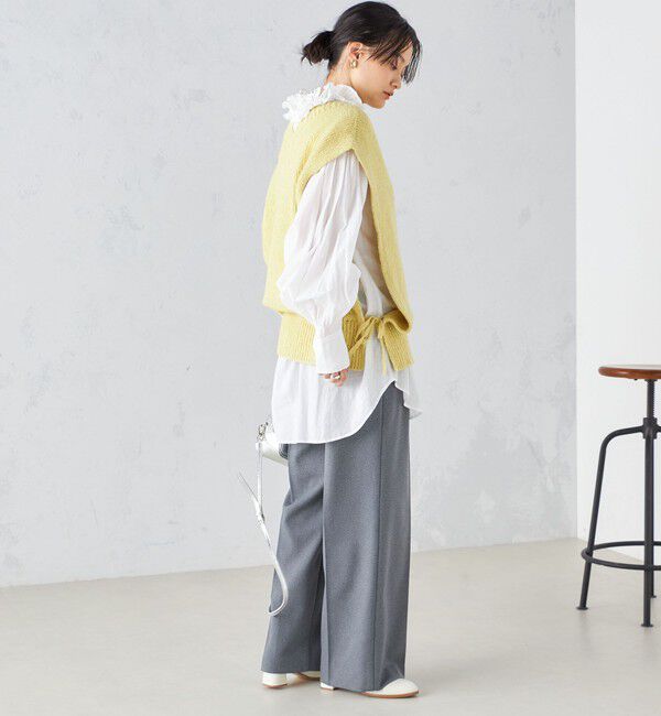 SHIPS for women「〈手洗い可能〉ウールライク ウエスト タック パンツ」|その他|