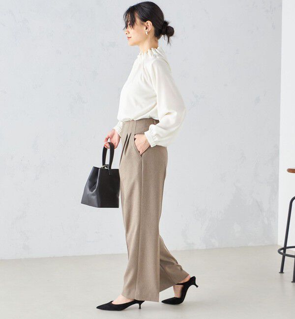 SHIPS for women「〈手洗い可能〉ウールライク ウエスト タック パンツ」|その他|