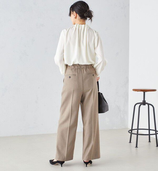 SHIPS for women「〈手洗い可能〉ウールライク ウエスト タック パンツ」|その他|