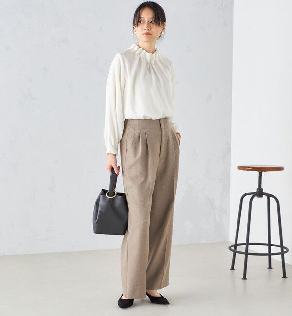 SHIPS for women「〈手洗い可能〉ウールライク ウエスト タック パンツ」|その他|