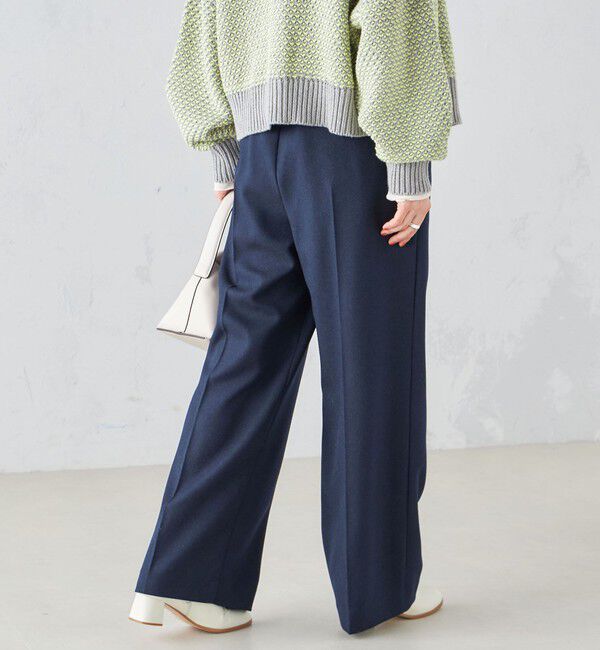 SHIPS for women「〈手洗い可能〉ウールライク ウエスト タック パンツ」|その他|
