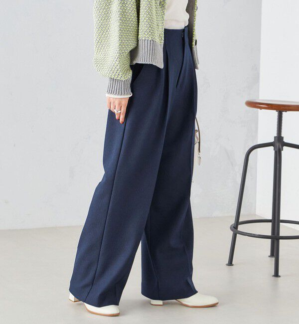 SHIPS for women「〈手洗い可能〉ウールライク ウエスト タック パンツ」|その他|