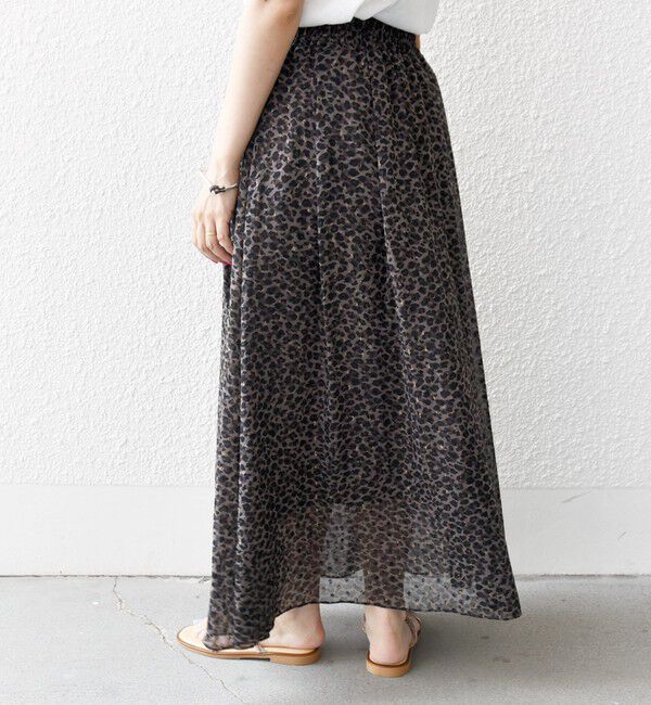 SHIPS for women「〈手洗い可能〉レオパード / 無地 ギャザー スカート」|スカート|