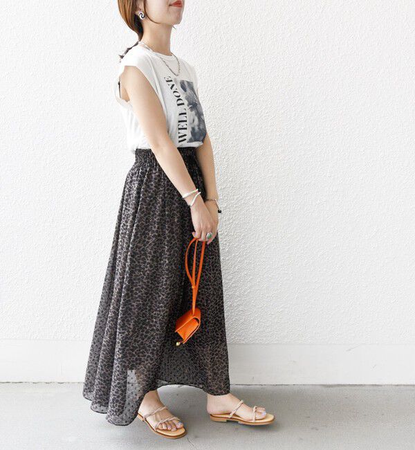 SHIPS for women「〈手洗い可能〉レオパード / 無地 ギャザー スカート」|スカート|