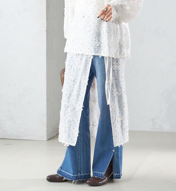 SHIPS for women「【SHIPS別注】crinkle crinkle crinkle:エンブロイダリー ラップ スカート」|スカート|