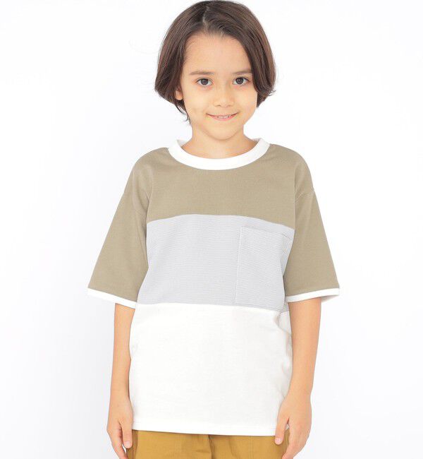 SHIPS KIDS「SHIPS KIDS:100～130cm / 3カラー パターン 半袖 TEE」|Tシャツ・カットソー|ベージュ系