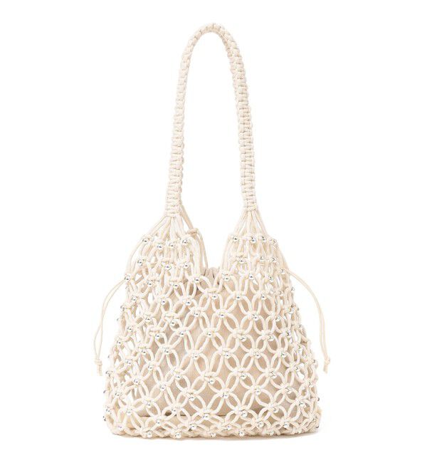 SHIPS Colors 「SHIPS Colors:メタルビーズ コード トート◇」|トートバッグ|オフホワイト