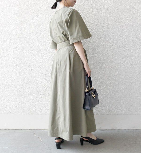 SHIPS any「SHIPS any:〈洗濯機可能〉タイプライター Vネック ポケット ロング ワンピース」|ワンピース|