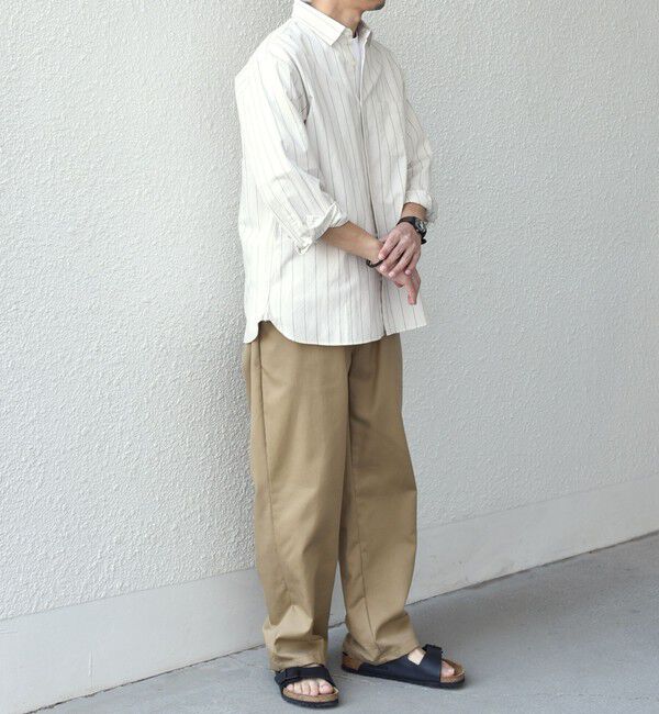 SHIPS any「SHIPS any:〈洗濯機可能〉コットン/リネン ストライプ ７分袖 レギュラー シャツ◇」|シャツ・ブラウス|