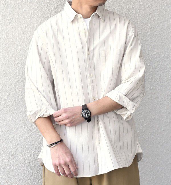 SHIPS any「SHIPS any:〈洗濯機可能〉コットン/リネン ストライプ ７分袖 レギュラー シャツ◇」|シャツ・ブラウス|