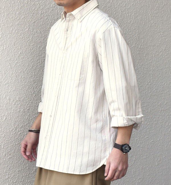 SHIPS any「SHIPS any:〈洗濯機可能〉コットン/リネン ストライプ ７分袖 レギュラー シャツ◇」|シャツ・ブラウス|