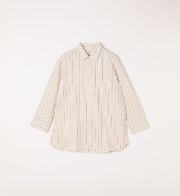 SHIPS any「SHIPS any:〈洗濯機可能〉コットン/リネン ストライプ ７分袖 レギュラー シャツ◇」|シャツ・ブラウス|