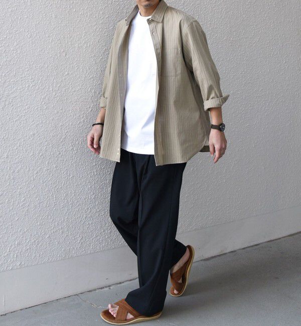 SHIPS any「SHIPS any:〈洗濯機可能〉コットン/リネン ストライプ ７分袖 レギュラー シャツ◇」|シャツ・ブラウス|