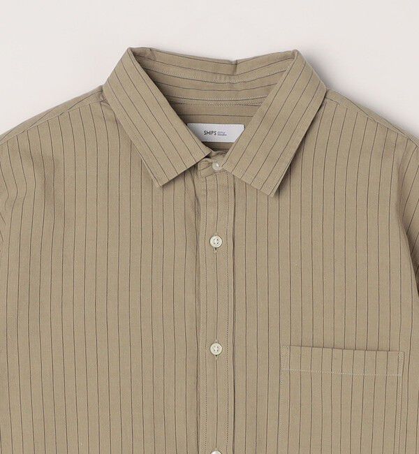SHIPS any「SHIPS any:〈洗濯機可能〉コットン/リネン ストライプ ７分袖 レギュラー シャツ◇」|シャツ・ブラウス|