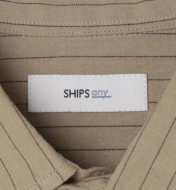 SHIPS any「SHIPS any:〈洗濯機可能〉コットン/リネン ストライプ ７分袖 レギュラー シャツ◇」|シャツ・ブラウス|