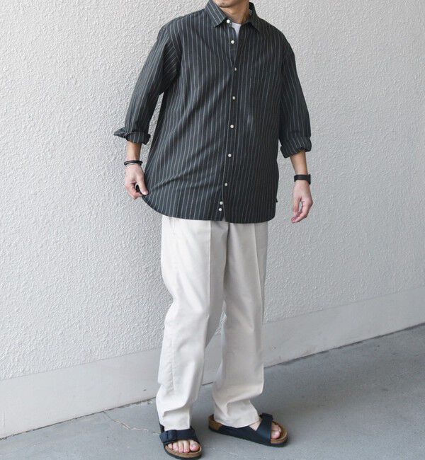 SHIPS any「SHIPS any:〈洗濯機可能〉コットン/リネン ストライプ ７分袖 レギュラー シャツ◇」|シャツ・ブラウス|