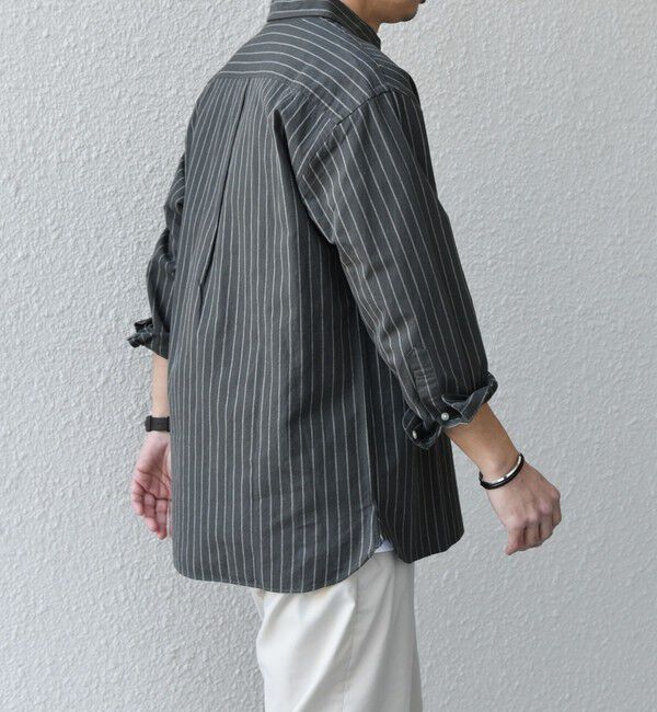 SHIPS any「SHIPS any:〈洗濯機可能〉コットン/リネン ストライプ ７分袖 レギュラー シャツ◇」|シャツ・ブラウス|