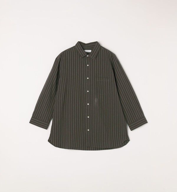 SHIPS any「SHIPS any:〈洗濯機可能〉コットン/リネン ストライプ ７分袖 レギュラー シャツ◇」|シャツ・ブラウス|