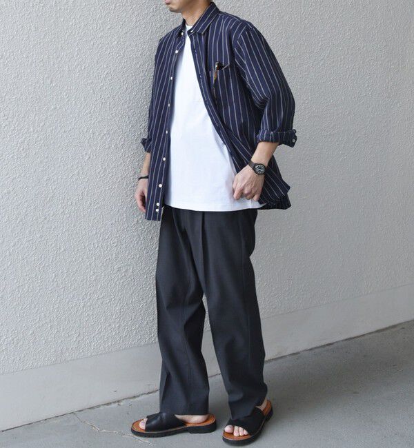 SHIPS any「SHIPS any:〈洗濯機可能〉コットン/リネン ストライプ ７分袖 レギュラー シャツ◇」|シャツ・ブラウス|