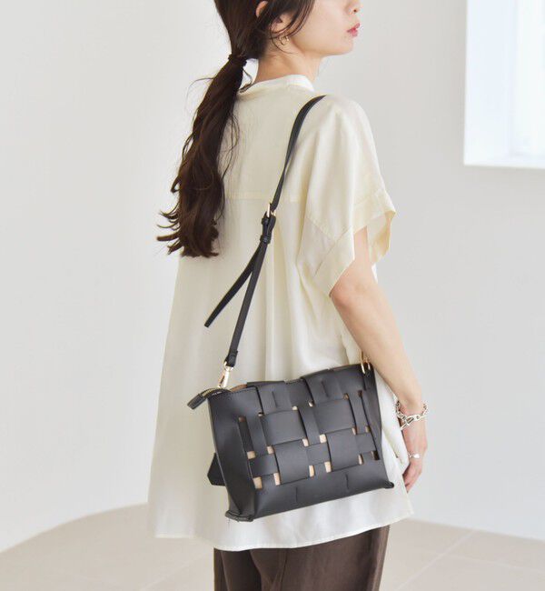 quaranciel「quaranciel:〈手洗い可能〉バンドカラー ハーフスリーブ ポケット ワーク シャツ」|シャツ・ブラウス|