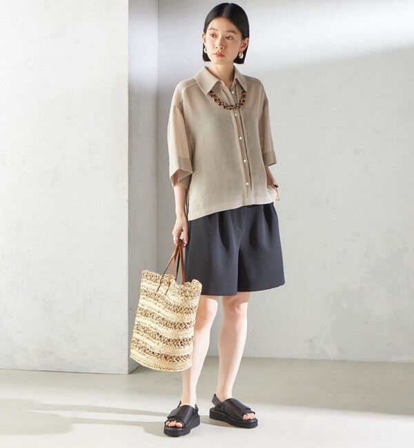 SHIPS for women「〈手洗い可能〉ダブル クロス ハーフ パンツ」|キュロット|