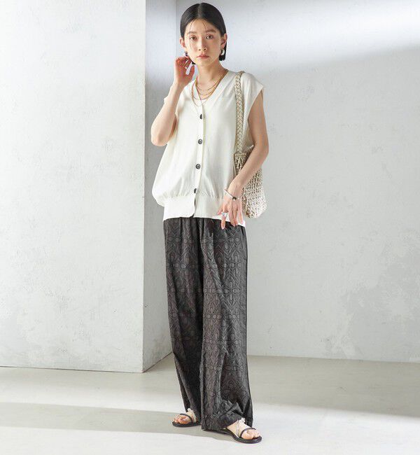 SHIPS for women「〈手洗い可能〉コットン ドビー ウエスト ゴム ギャザー パンツ」|その他|