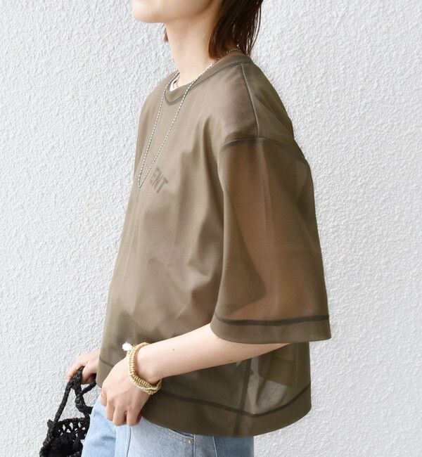 SHIPS for women「〈手洗い可能〉シアー トリコット ショート スリーブ プルオーバー」|Tシャツ・カットソー|