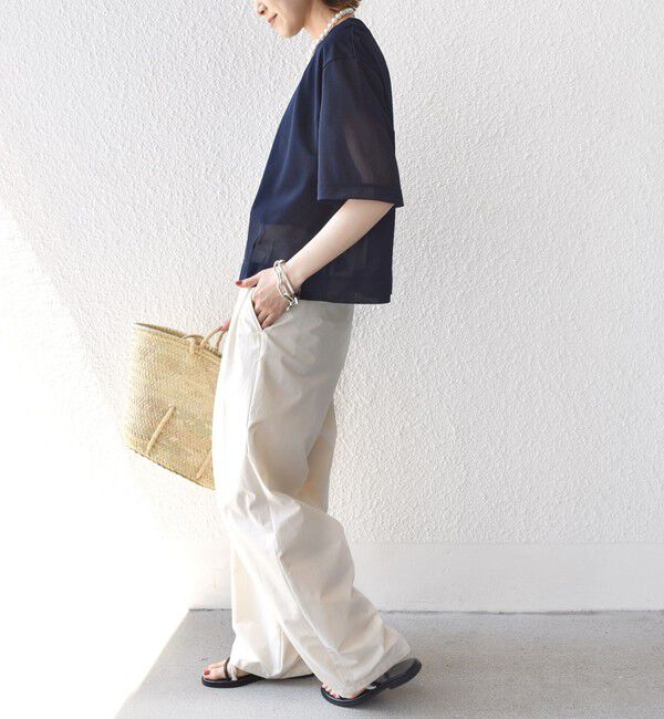 SHIPS for women「〈手洗い可能〉シアー トリコット ショート スリーブ プルオーバー」|Tシャツ・カットソー|