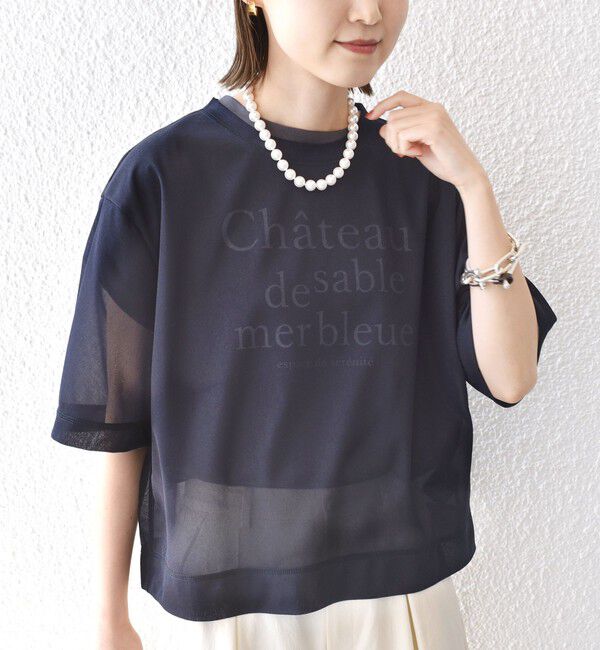 SHIPS for women「〈手洗い可能〉シアー トリコット ショート スリーブ プルオーバー」|Tシャツ・カットソー|