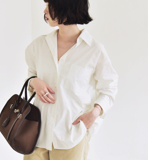 quaranciel「quaranciel:〈洗濯機可能〉REPREVE オープン カラー シャツ」|シャツ・ブラウス|