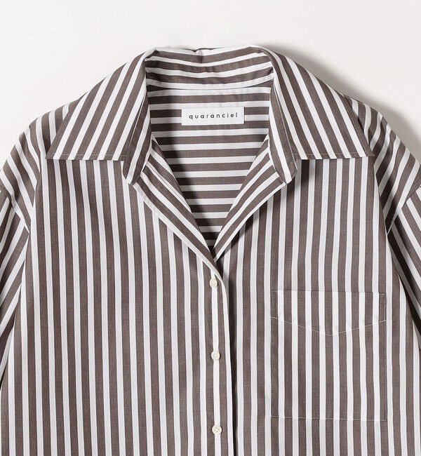 quaranciel「quaranciel:〈洗濯機可能〉REPREVE オープン カラー シャツ」|シャツ・ブラウス|
