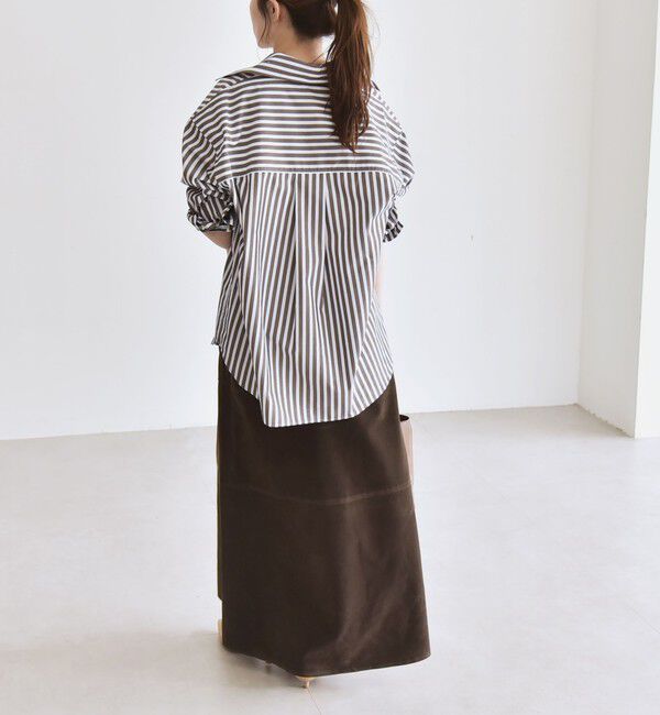 quaranciel「quaranciel:〈洗濯機可能〉REPREVE オープン カラー シャツ」|シャツ・ブラウス|