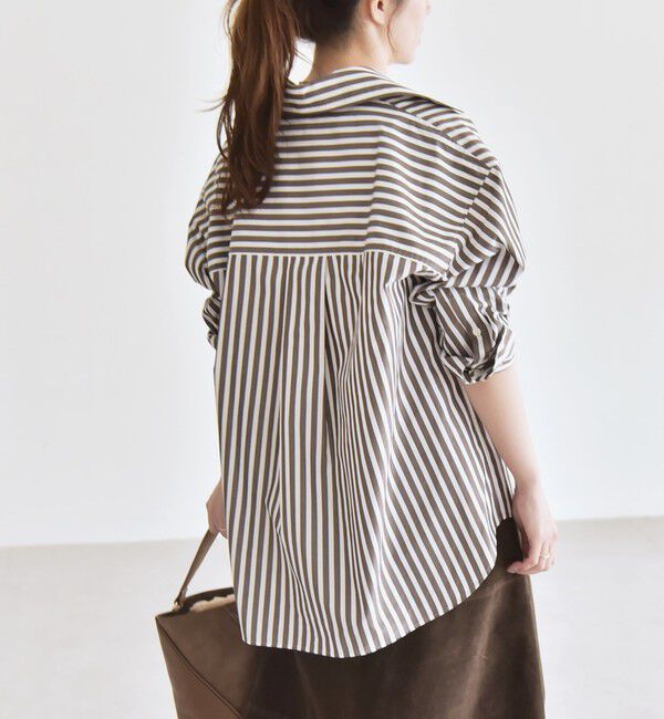 quaranciel「quaranciel:〈洗濯機可能〉REPREVE オープン カラー シャツ」|シャツ・ブラウス|