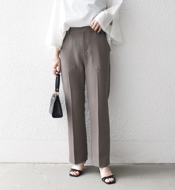 SHIPS any「SHIPS any:〈洗濯機可能〉ダブルクロス セミフレア パンツ［NAVY BLUE］」|その他|