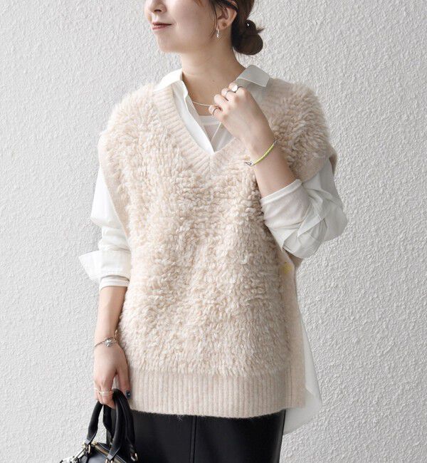 SHIPS any「SHIPS any: ループ ニット Vネック ベスト」|ベスト・ジレ|