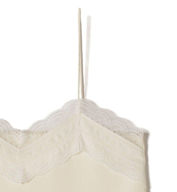 SHIPS for women「〈洗濯機可能〉ダル サテン レース スリット キャミソール」|キャミソール|