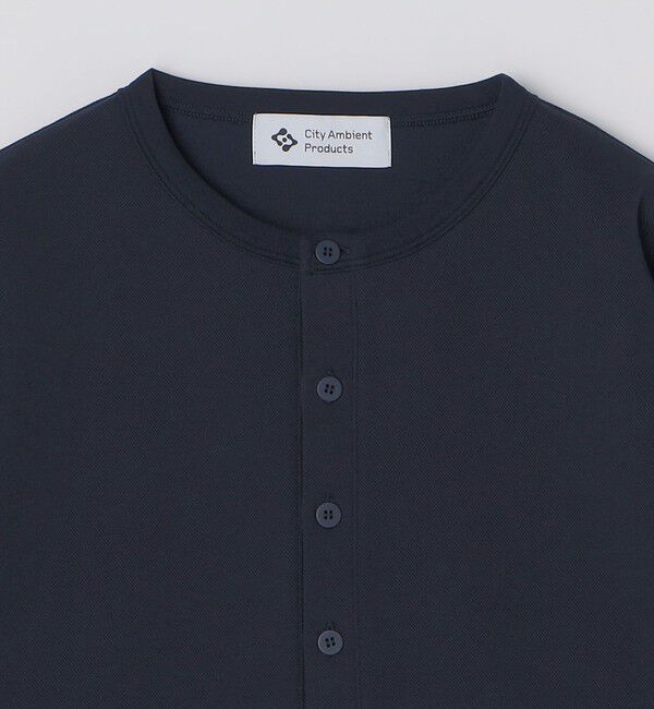 SHIPS「City Ambient Products: ピケ ヘンリー ネック ロングスリーブ」|Tシャツ・カットソー|