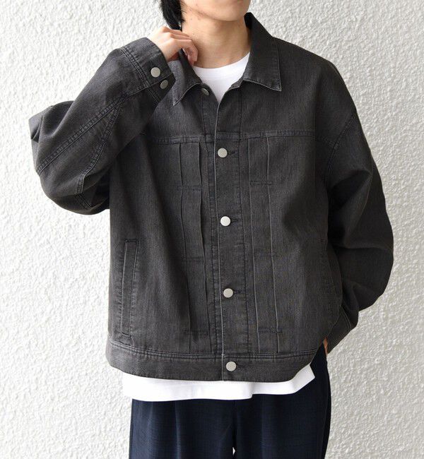 SHIPS any「SHIPS any: ライト メッシュ デニム リラックス ジャケット(セットアップ対応)◆」|ブルゾン・スタジャン|