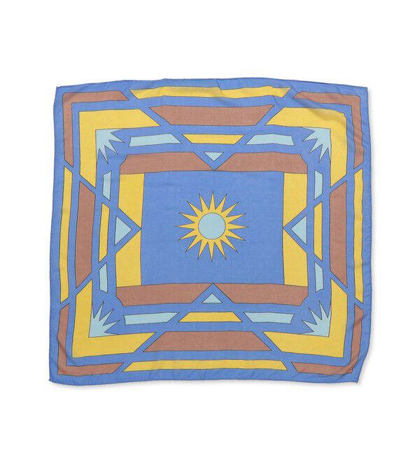 SHIPS Colors 「sublimeroe:パターン ビッグ スカーフ」|ストール|ブルー