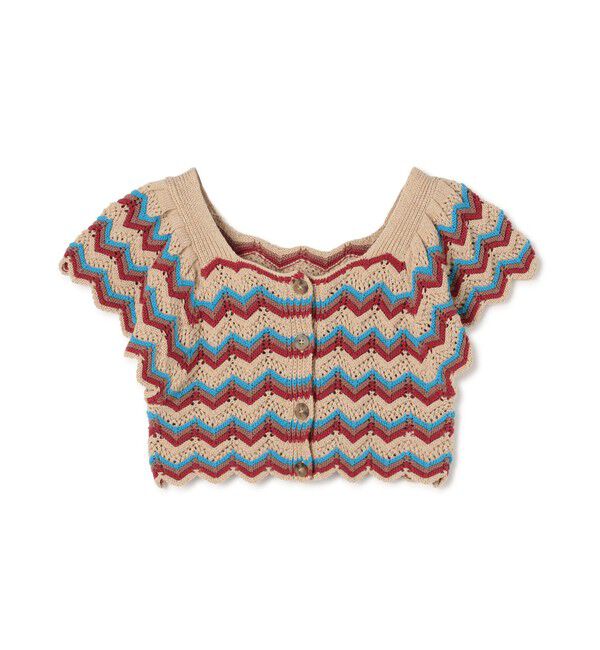 MACPHEE「ツイスティーボーダー クロップドトップス」|ニット・セーター|44 ベージュ系