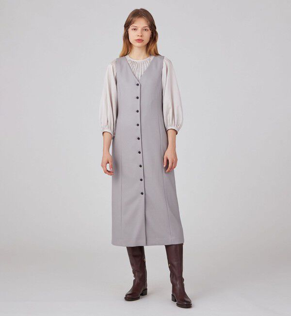 Ballsey「コットンシルクサテン ピンタックパフブラウス」|シャツ・ブラウス|