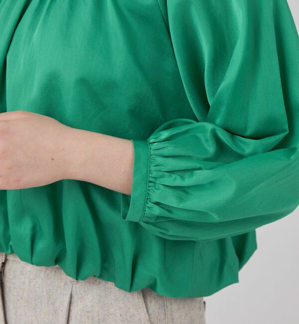 Ballsey「コットンシルクサテン ピンタックパフブラウス」|シャツ・ブラウス|