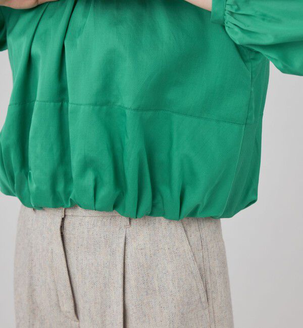 Ballsey「コットンシルクサテン ピンタックパフブラウス」|シャツ・ブラウス|