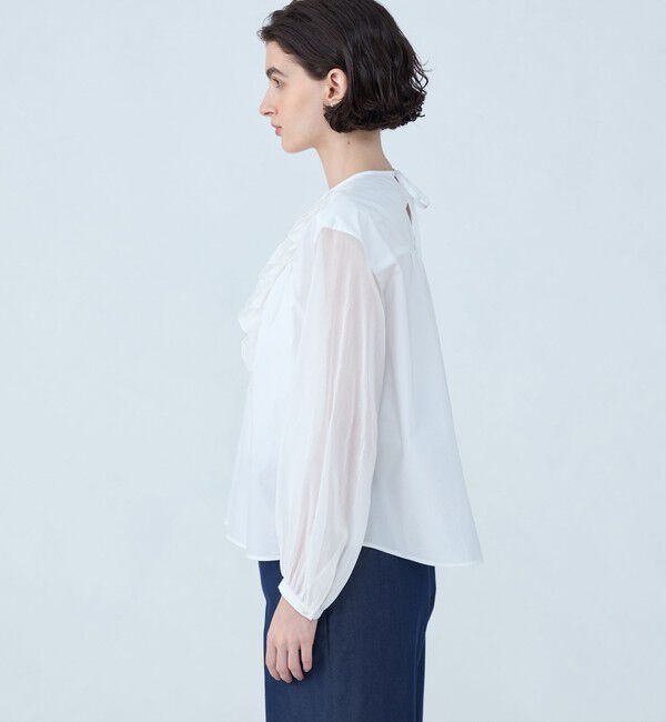 TOMORROWLAND collection「ホワイトコンビネーション ラッフルブラウス」|シャツ・ブラウス|