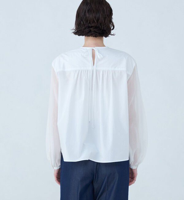 TOMORROWLAND collection「ホワイトコンビネーション ラッフルブラウス」|シャツ・ブラウス|