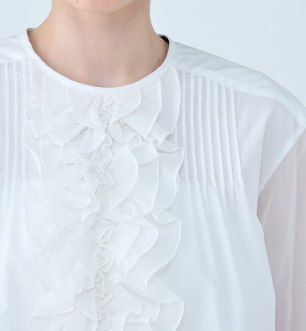 TOMORROWLAND collection「ホワイトコンビネーション ラッフルブラウス」|シャツ・ブラウス|