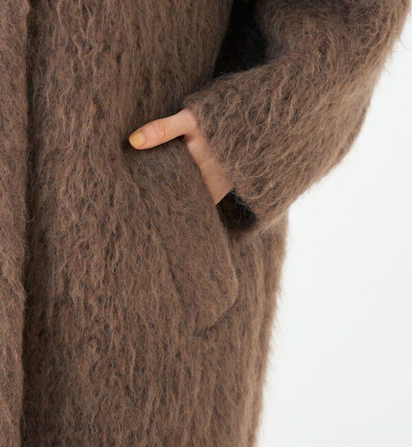 Ballsey「フラッフィーシャギー Vカラーミドルコート」|ノーカラーコート|